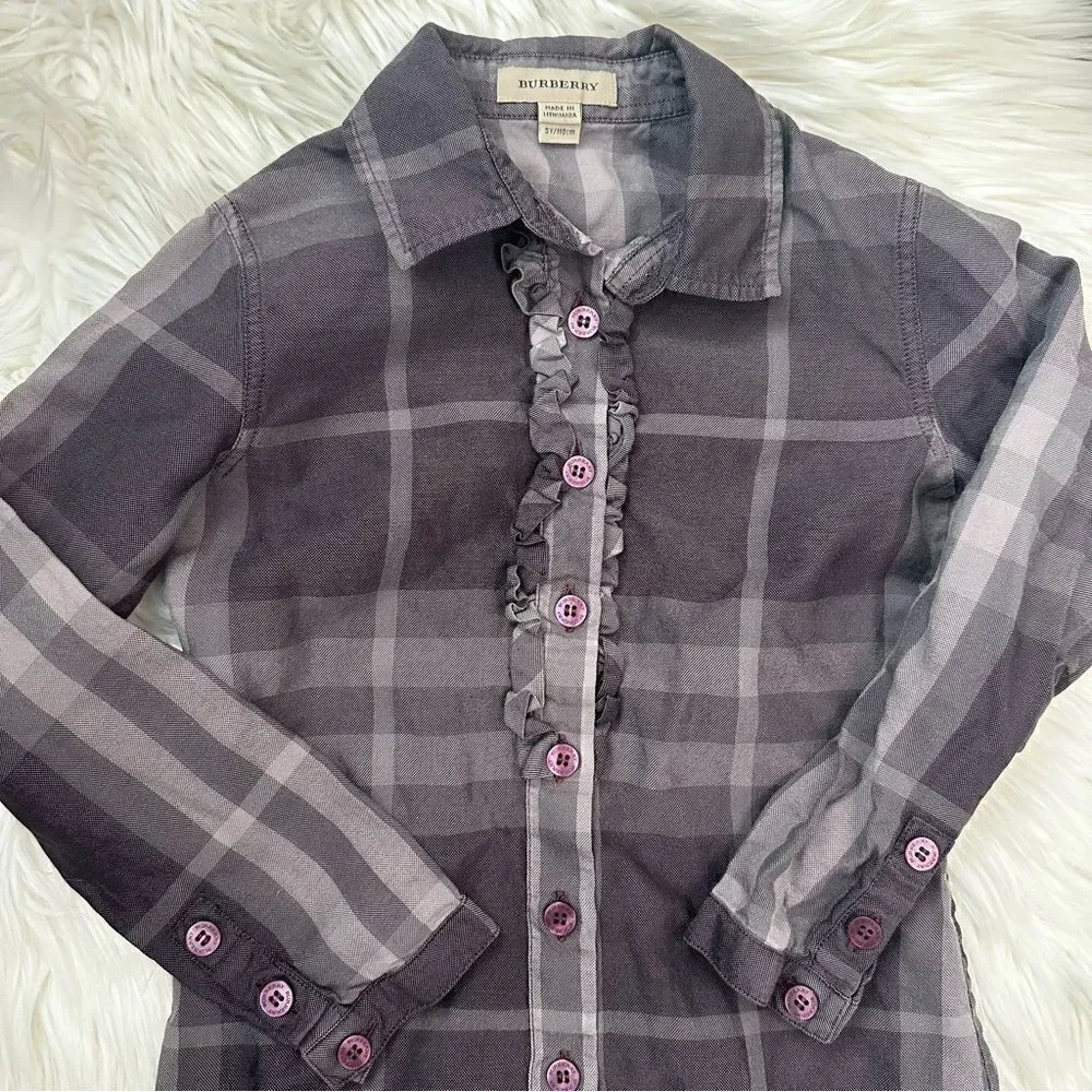 [Burberry] Girls Purple Tunic Shirt Dress - Size 5T